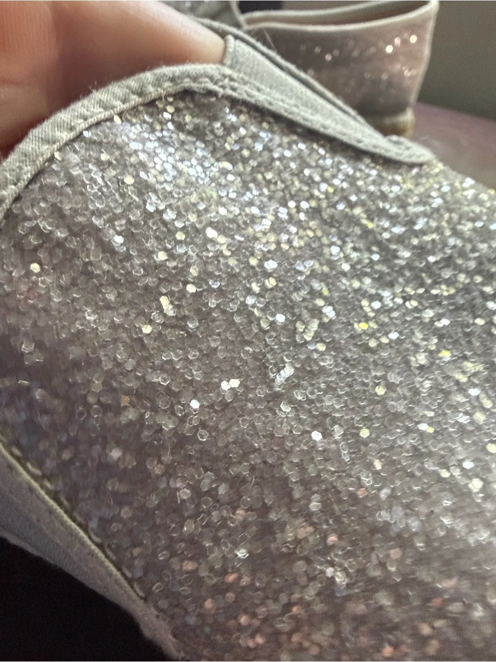 Gaimo Silver Glitter Platform Espadrille Slip On Shoes Made in Spain EU 41 US 10